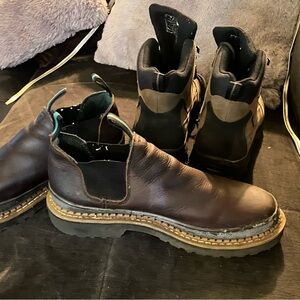 Made for a man but strong enough for a woman. Brown Leather Slip-On Boots works.